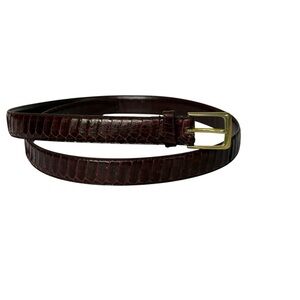 Genuine Snake Skin‎ Belt Burgandy Color Womens 38" Narrow 7/8" Wide